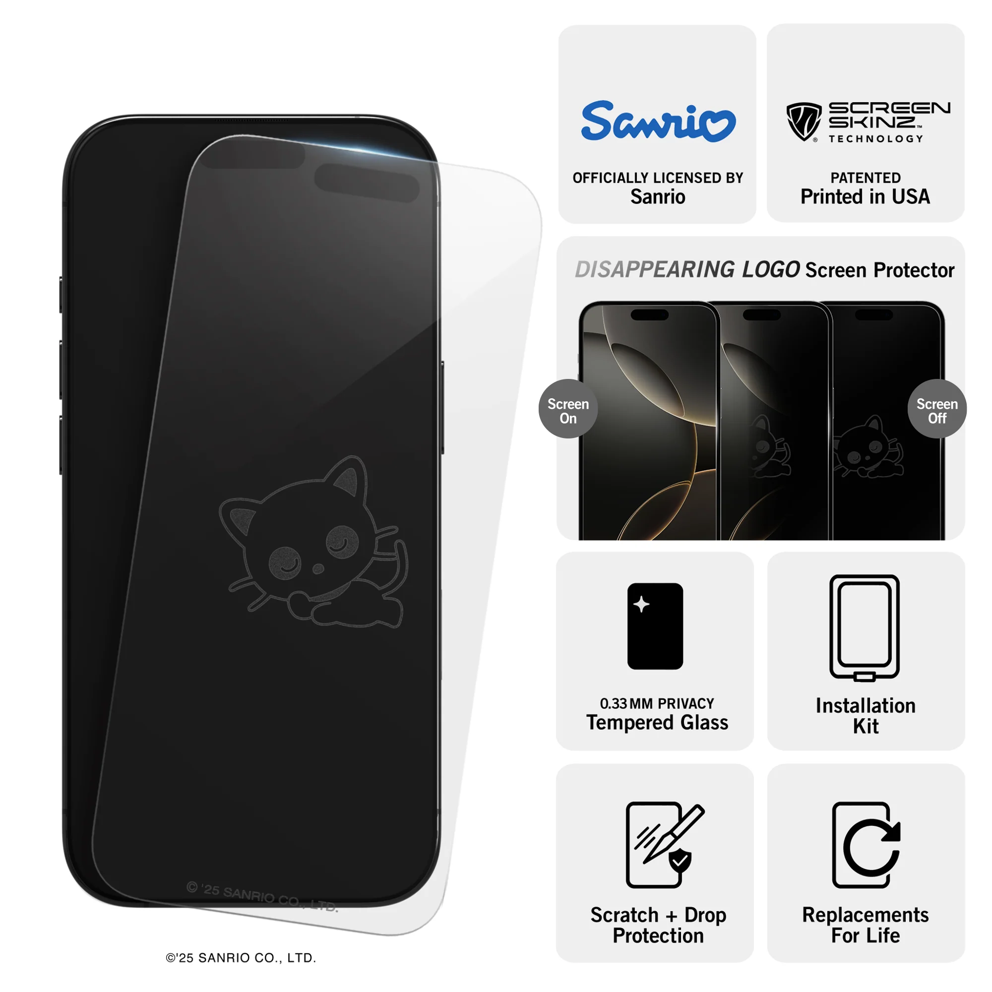 Chococat x Screen Skinz Sleepy iPhone Clear Screen Protector - Image 3