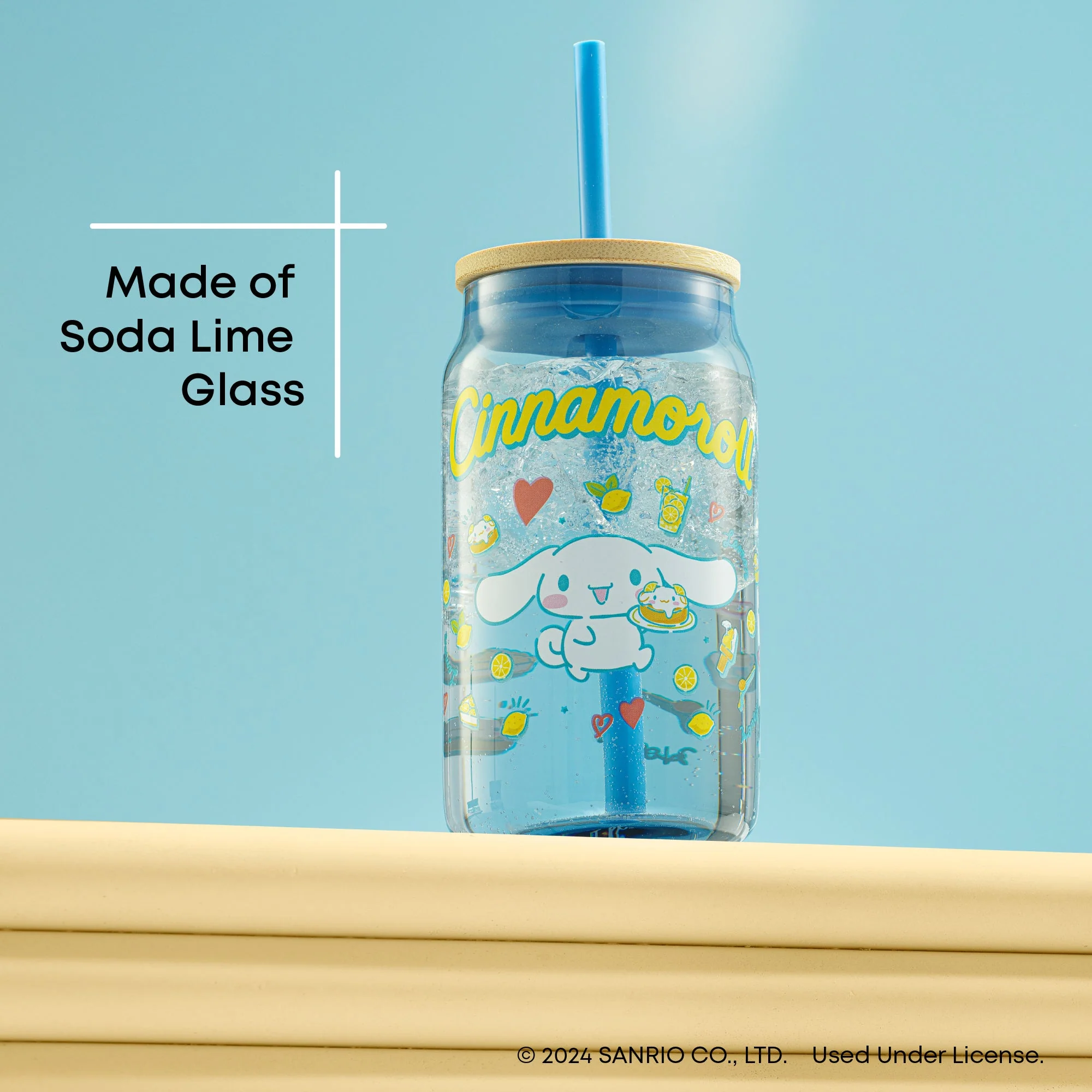 Cinnamoroll Favorite Flavor Lidded Glass Tumbler - Image 4