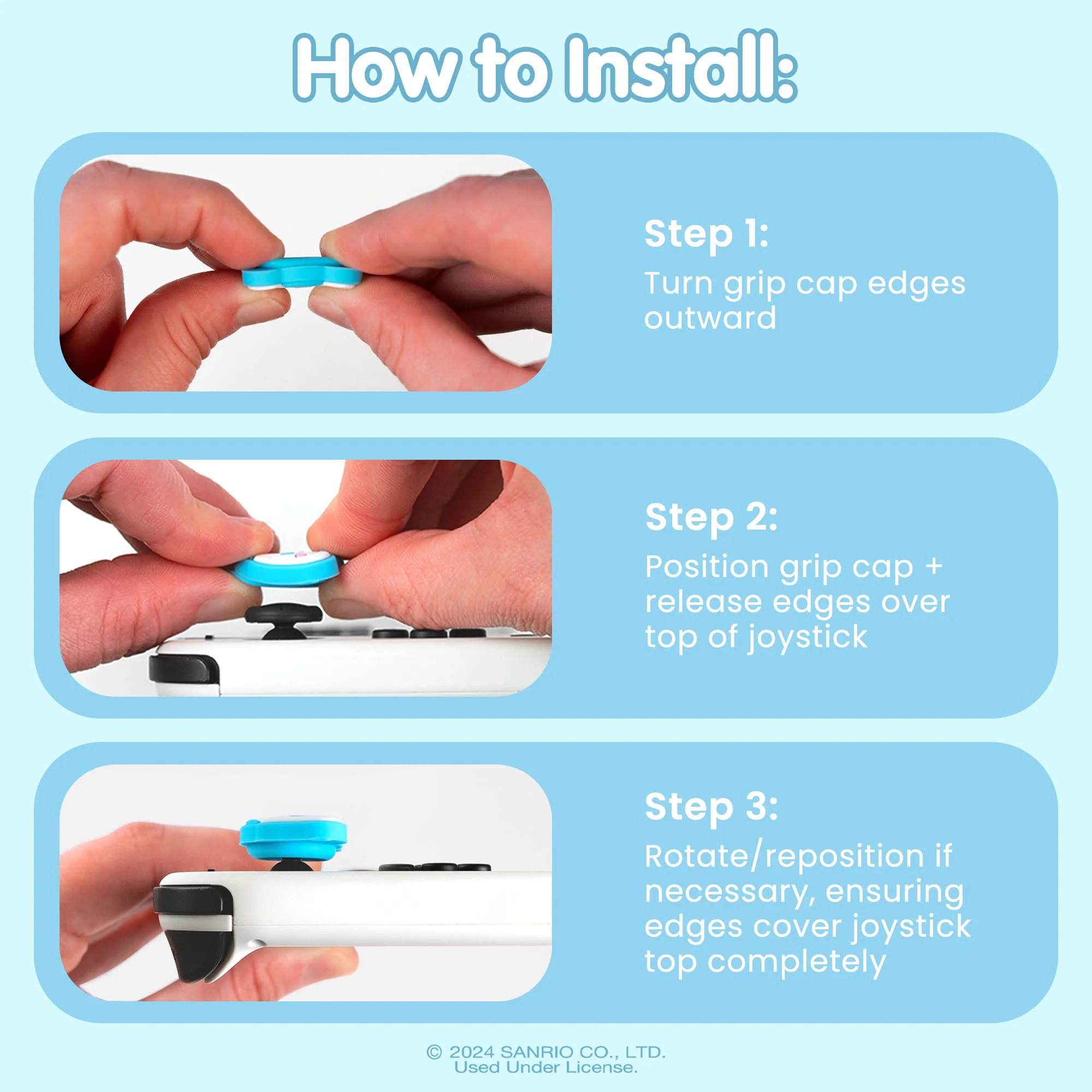 Hello Kitty and Friends Nintendo Switch Grip Caps (Cinnamoroll + Pompompurin) - Image 4