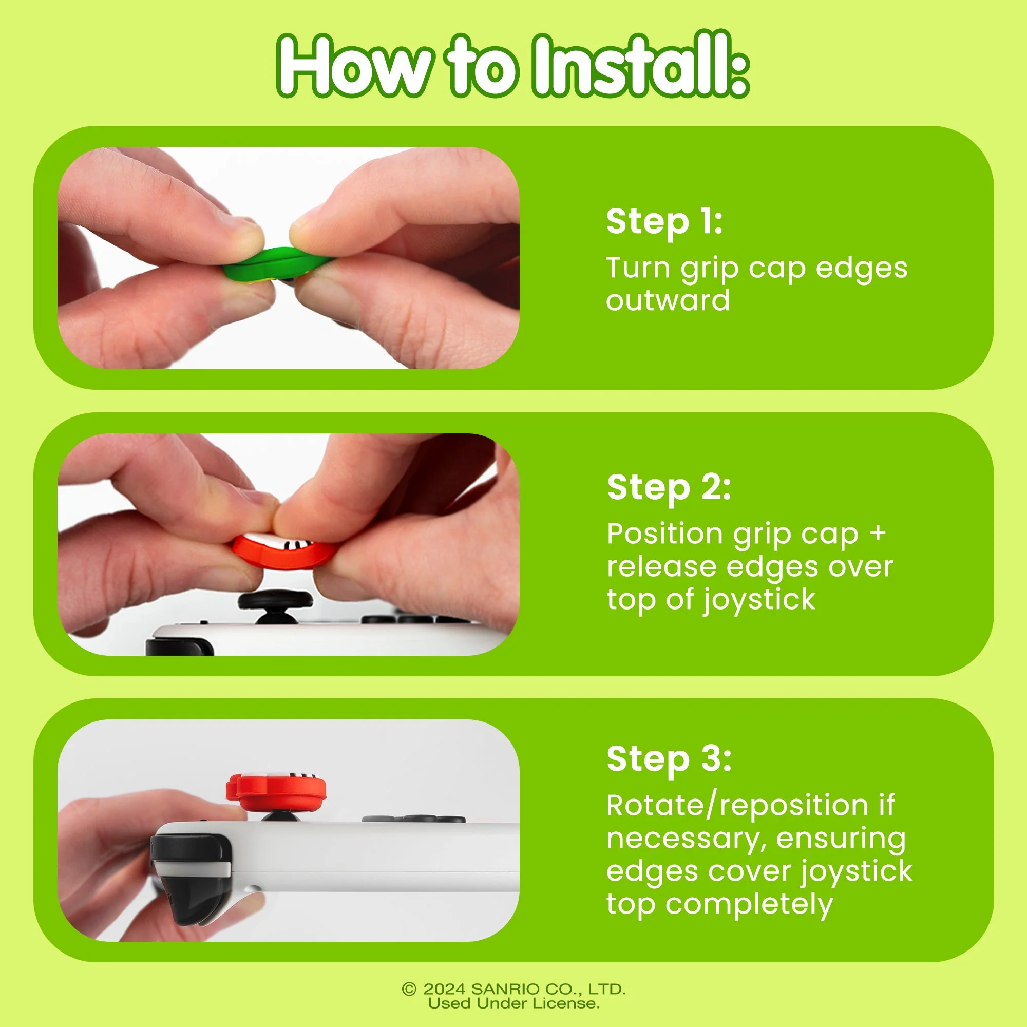 Hello Kitty and Friends Nintendo Switch Grip Caps (Hello Kitty + Keroppi) - Image 4