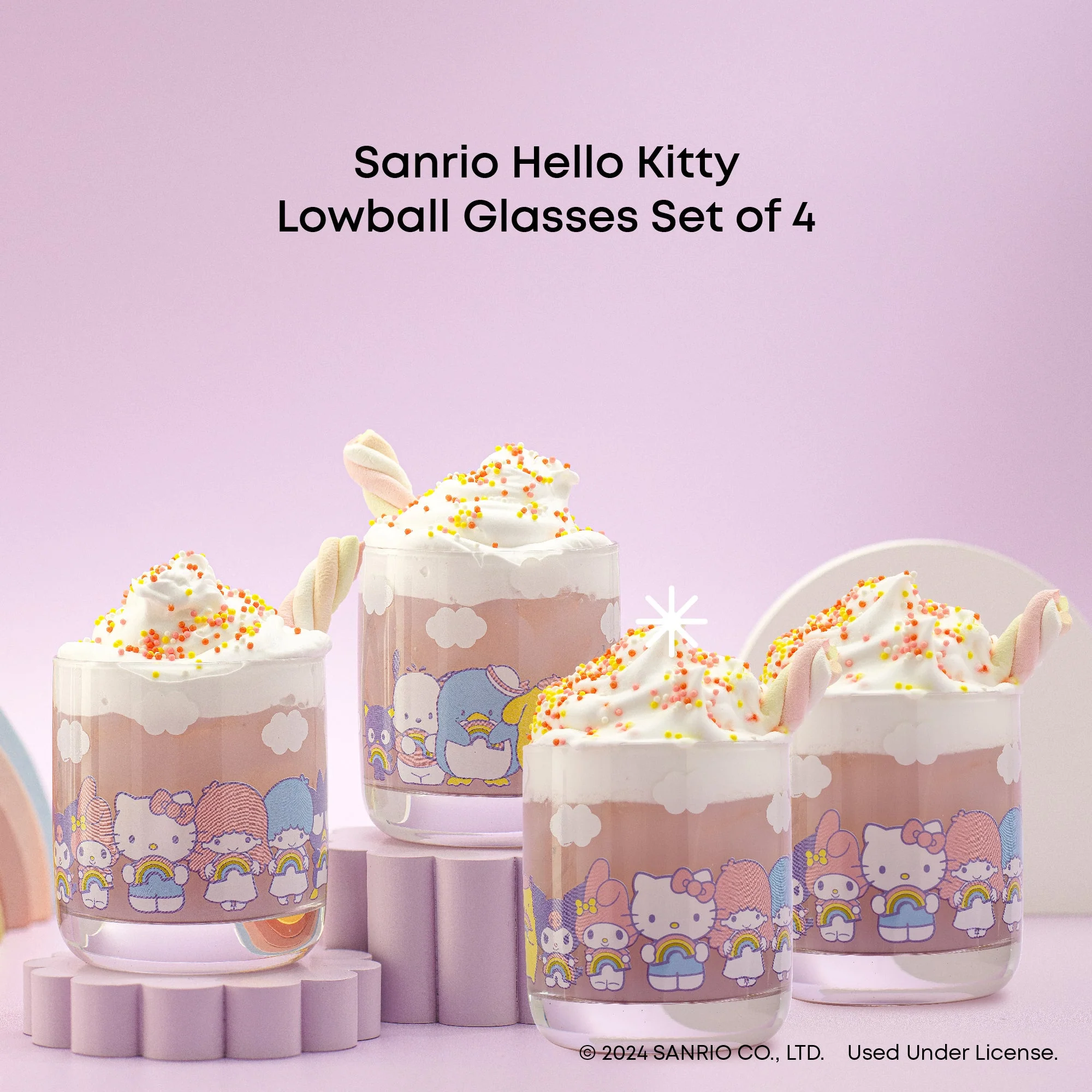 Hello Kitty and Friends Rainbow Short Drinking Glasses (Set of 4) - Image 6