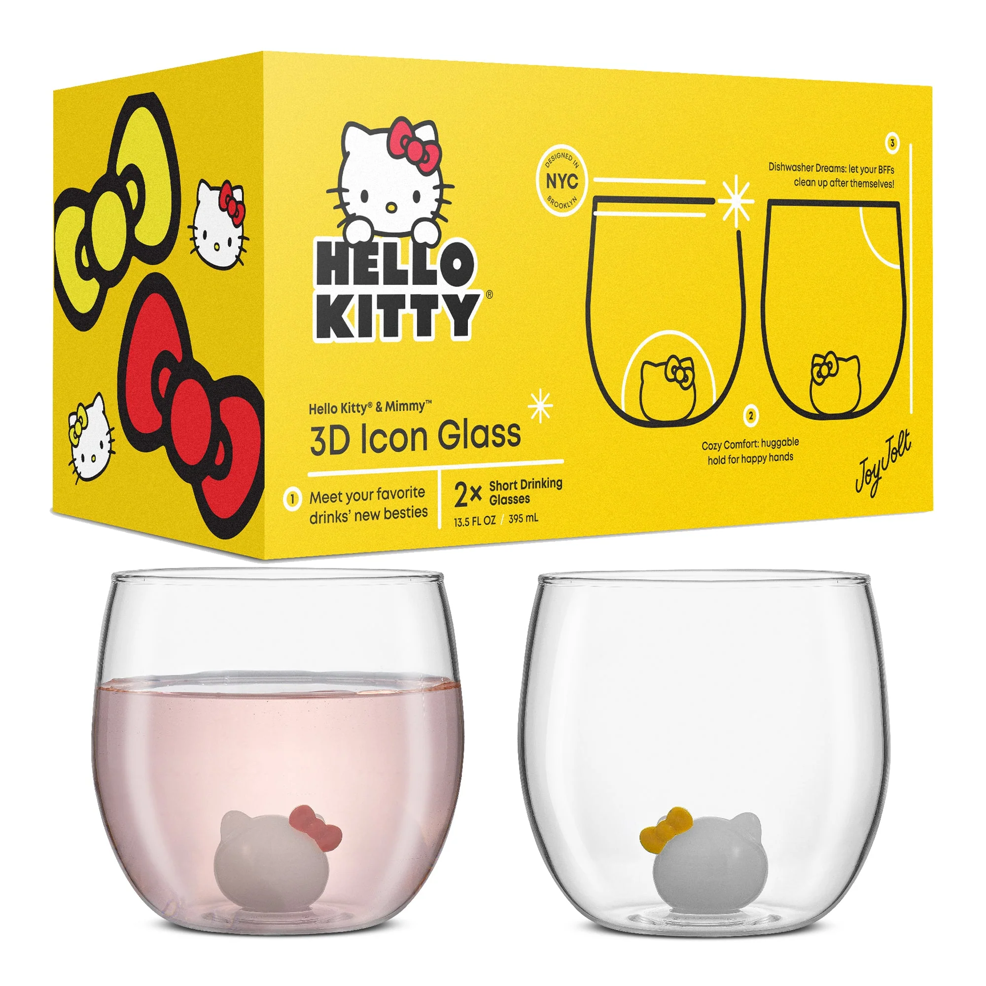 Hello Kitty and Mimmy 3D Icon Short Drinking Glasses (Set of 2) - Image 10