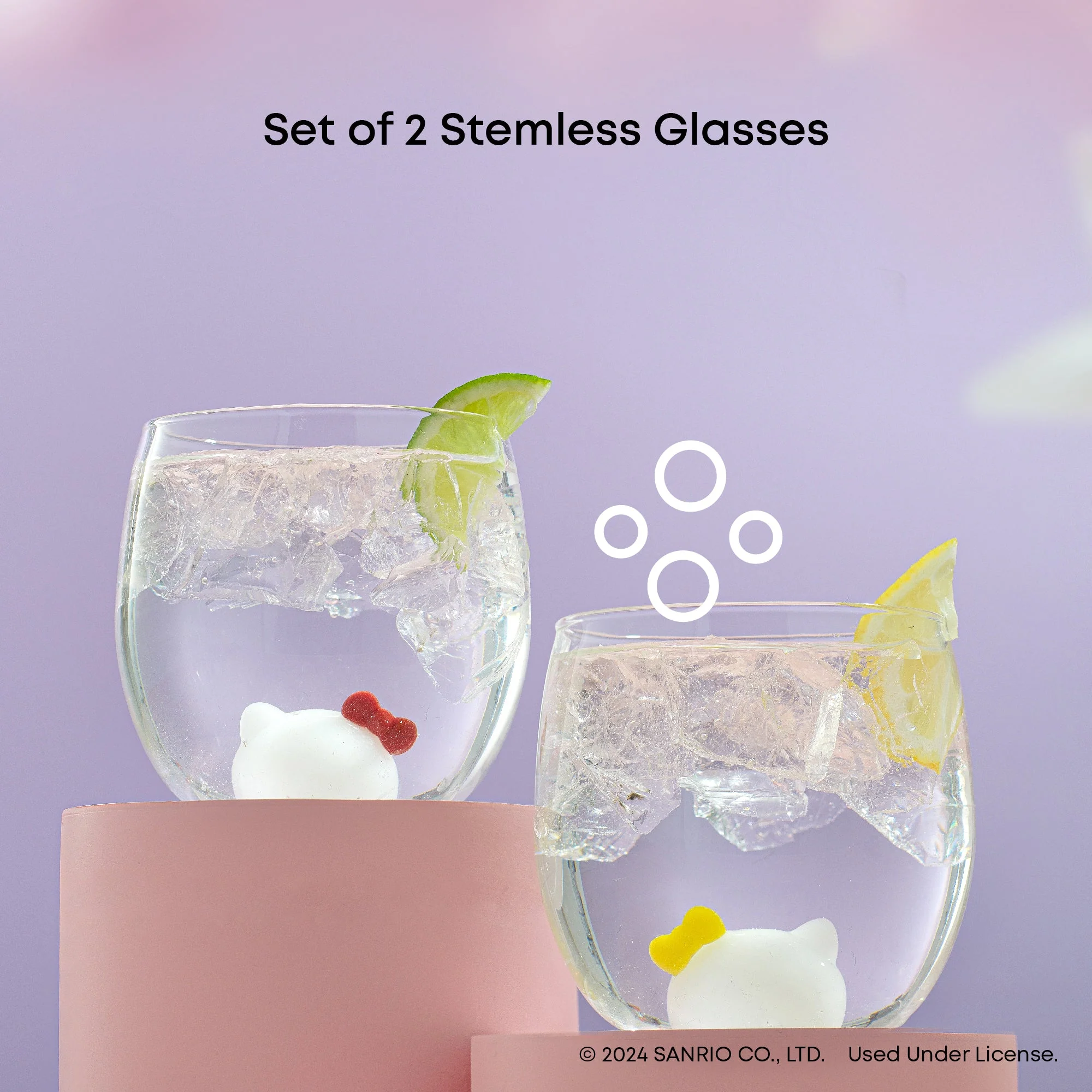 Hello Kitty and Mimmy 3D Icon Short Drinking Glasses (Set of 2) - Image 3