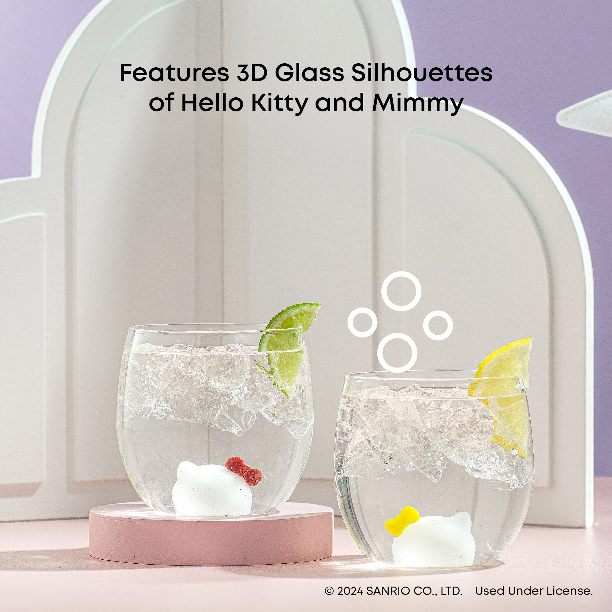 Hello Kitty and Mimmy 3D Icon Short Drinking Glasses (Set of 2) - Image 6
