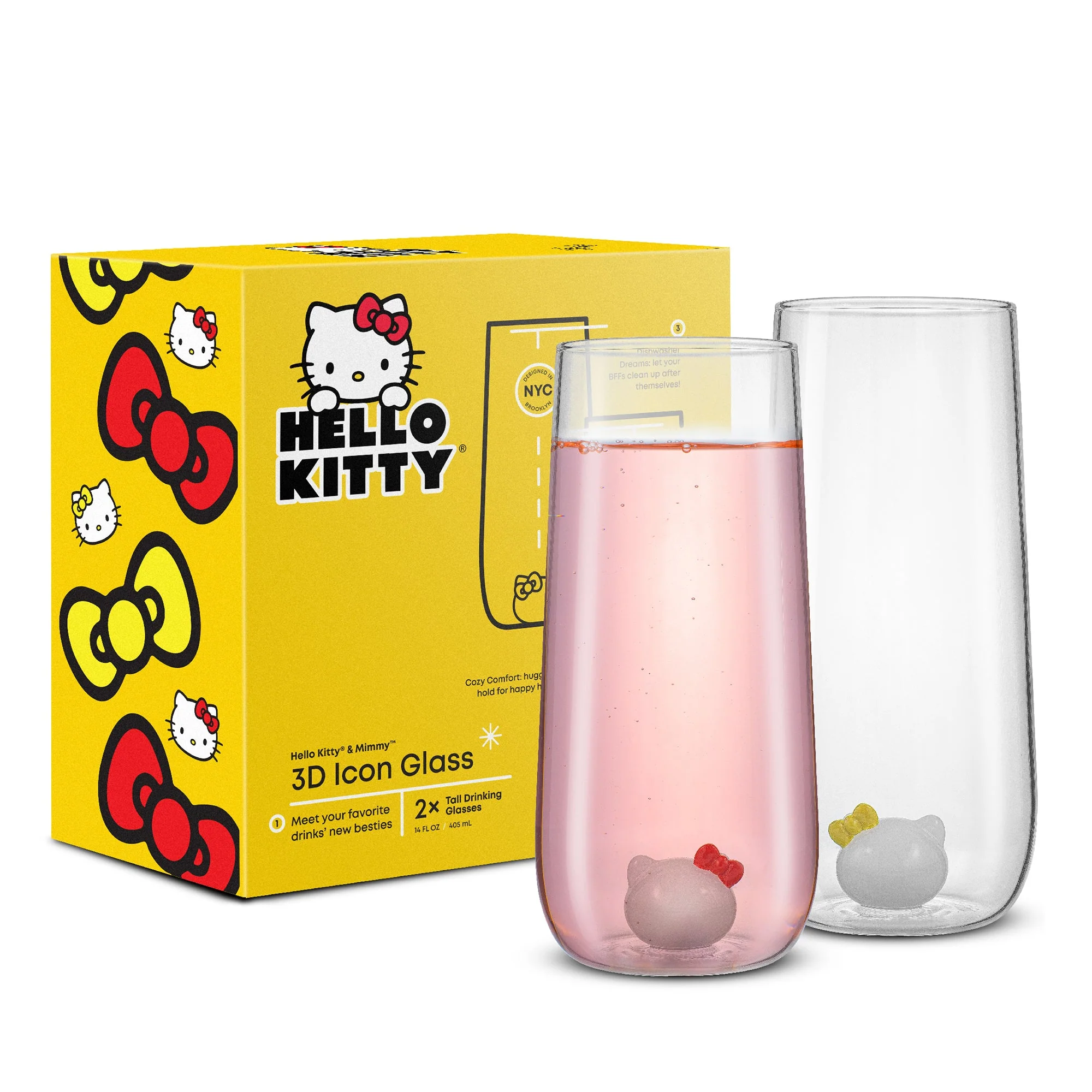 Hello Kitty and Mimmy 3D Icon Tall Drinking Glasses (Set of 2) - Image 11