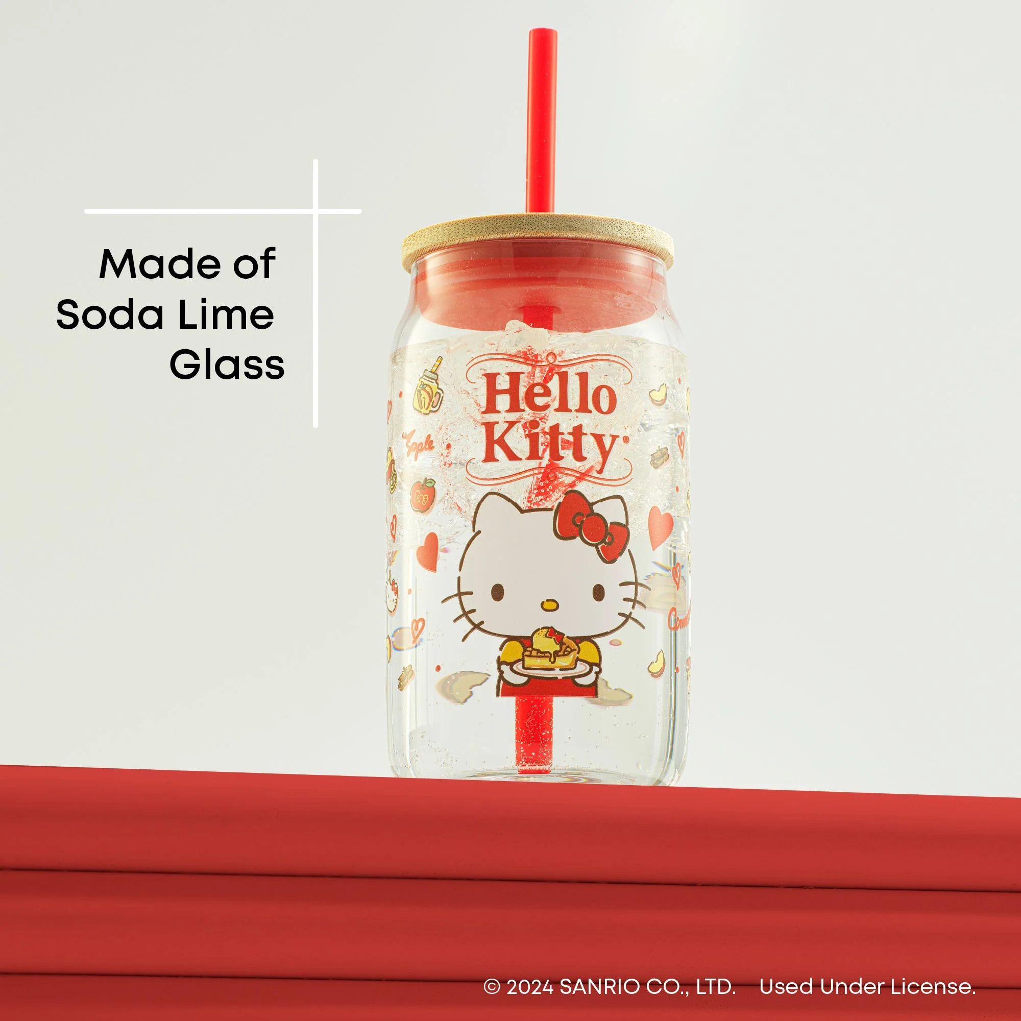Hello Kitty Favorite Flavor Lidded Glass Tumbler - Image 4
