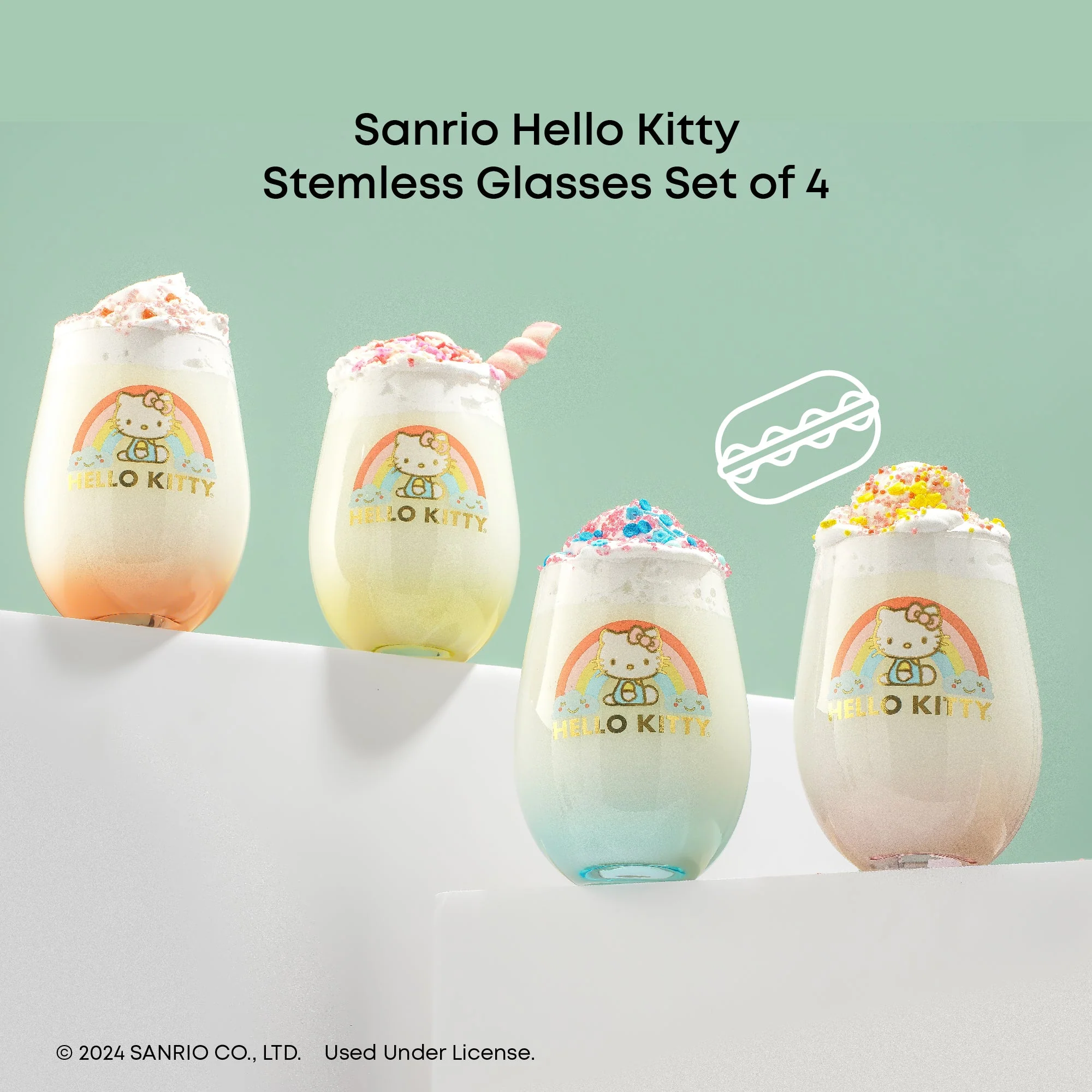 Hello Kitty Sweet Rainbow Stemless Glasses (Set of 4) - Image 3