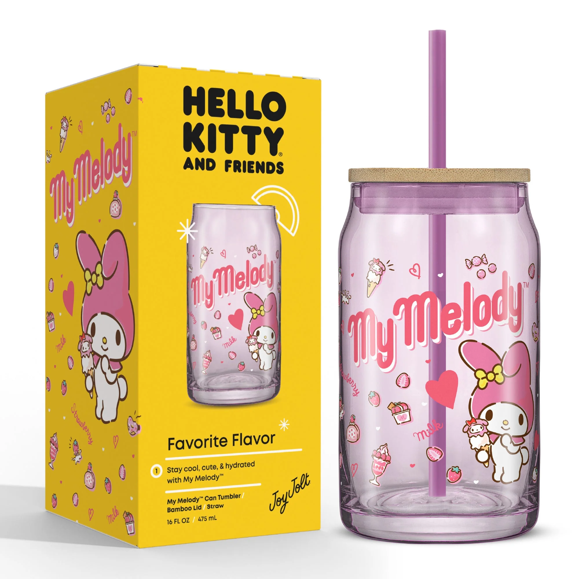 My Melody Favorite Flavor Lidded Glass Tumbler - Image 12